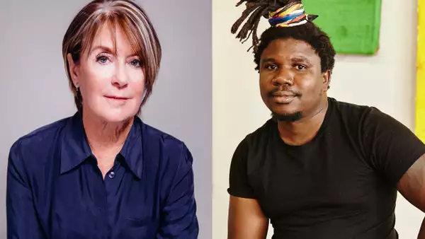 Composite image of Alvaro Barrington (right) and Suzanne Lacy (left)