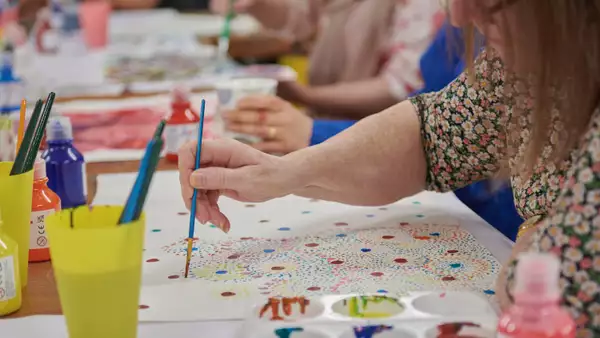 Photo of a person painting