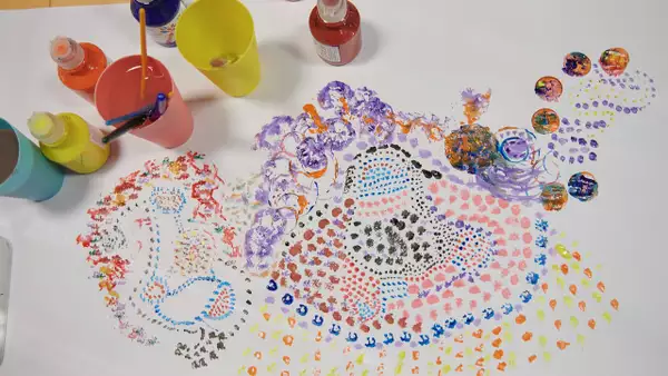 Photo of a colourful artwork