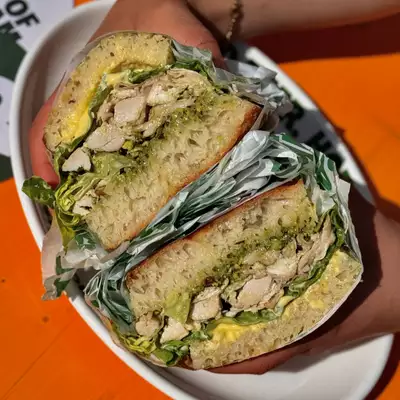 Meat sandwich from Trading Route wrapped in foil