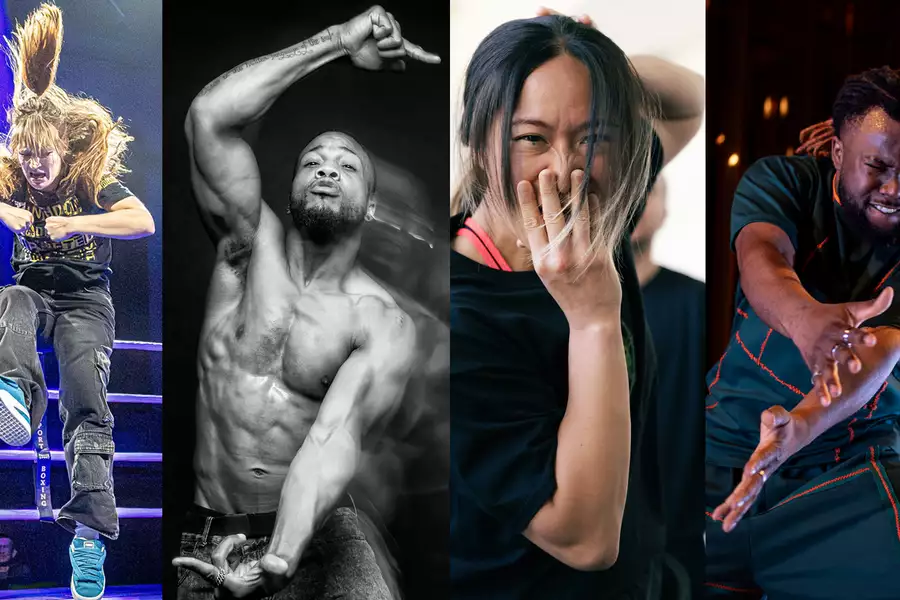 Composite of artists involved in Krump Jam (L-R): Niki, Banks, Louise, and Florian.