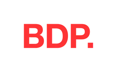 BDP in bold red typeface