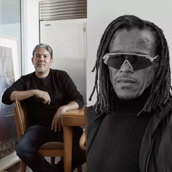 Composite image of Paul Pfeiffer (left) and Edgar Davids (right)